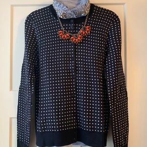 J.Crew Blue Polka Dot Button Down Cardigan